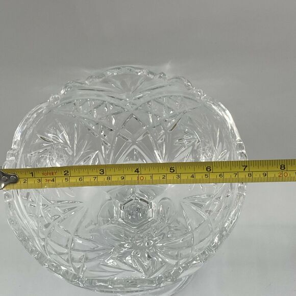 Vintage Exquisite Star of David Cut Crystal Footed Pedestal Bowl Candy Dish 7" - Picture 8 of 12